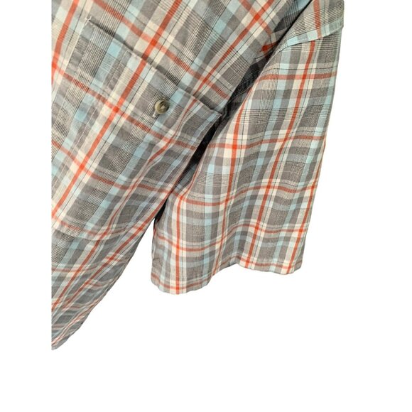 Wrangler PLAID Rugged Wear Mens Short Sleeve Shirt Large Wrinkle Resist Button D - Picture 4 of 6